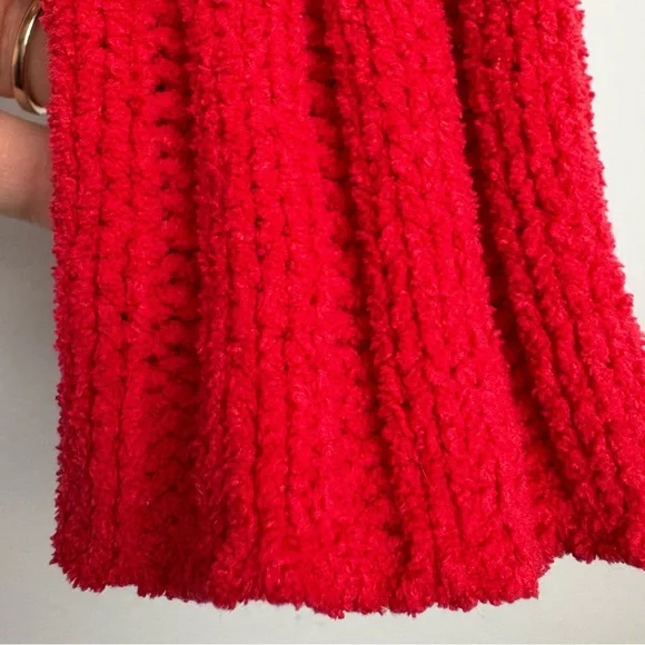 American Eagle Red Ribbed Knit Mock Neck Sweater (XS) - Picture 8 of 14